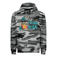 Slate Camo staying alive Premium Hoodie - MaliasSmallBusiness
