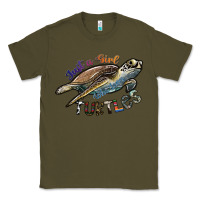 Army Green just a girl who loves turtles Classic Tee - SublimationCraftShop