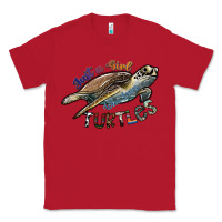 Red just a girl who loves turtles Classic Tee - SublimationCraftShop