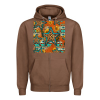 Chestnut western stars seamless pattern Zipper Hoodie - HRA Design Shop