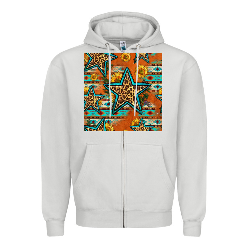 Western Stars Seamless Pattern Zipper Hoodie by HRA Design Shop | Teevron