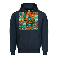 Navy western stars seamless pattern Zipper Hoodie - HRA Design Shop
