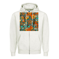 Oatmeal Heather western stars seamless pattern Zipper Hoodie - HRA Design Shop