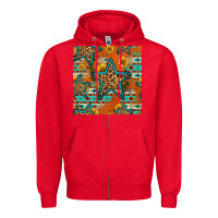 Red western stars seamless pattern Zipper Hoodie - HRA Design Shop