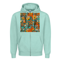Seafoam western stars seamless pattern Zipper Hoodie - HRA Design Shop