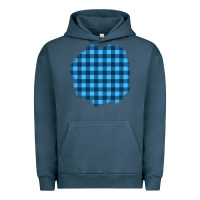 Pigment Midnight Navy Winter Tartan Patch Urban Hoodie - BundleAndBundleShop