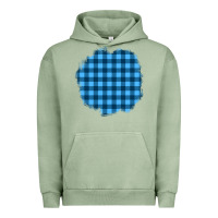 Pigment Oil Green Winter Tartan Patch Urban Hoodie - BundleAndBundleShop