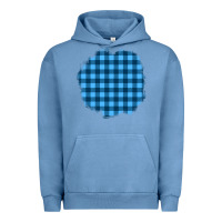 Pigment Pebble Blue Winter Tartan Patch Urban Hoodie - BundleAndBundleShop
