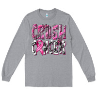 Heather Grey Crush Cancer Long Sleeve Tee - texasbilliewilder