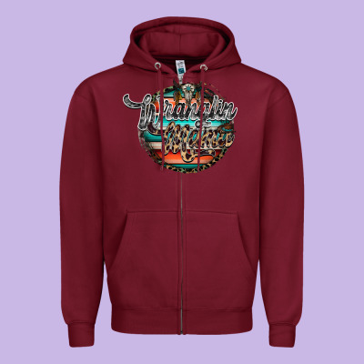 Wranglinn Mama Zipper Hoodie Designed By Racoondesign