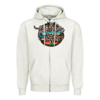 Oatmeal Heather wranglinn mama Zipper Hoodie - RacoonDesign