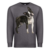 Charcoal Heather Boston Terrier Premium Sweatshirt - LillyAllenDesigns