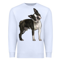 White Boston Terrier Premium Sweatshirt - LillyAllenDesigns