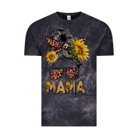 Cloud Black mess bun mama sunflowers Vintage Tee - BarkalooDesign