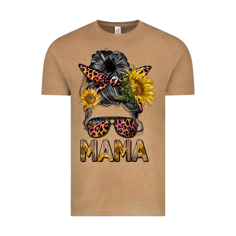 Mess Bun Mama Sunflowers Vintage Tee by BarkalooDesign | Teevron