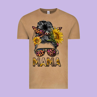 Mess Bun Mama Sunflowers Vintage Tee Designed By Barkaloodesign