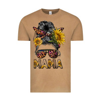 Vintage Camel mess bun mama sunflowers Vintage Tee - BarkalooDesign