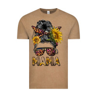 Vintage Coffee mess bun mama sunflowers Vintage Tee - BarkalooDesign