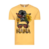 Vintage Mustard mess bun mama sunflowers Vintage Tee - BarkalooDesign