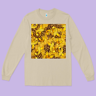 Childhood Cancer Butterfly Long Sleeve Tee Designed By Texasbilliewilder