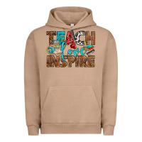 Pigment Burro Teach Love Inspire With Leopard Urban Hoodie - BundleAndBundleShop