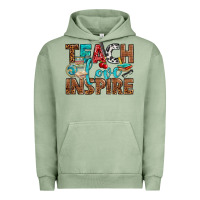 Pigment Oil Green Teach Love Inspire With Leopard Urban Hoodie - BundleAndBundleShop