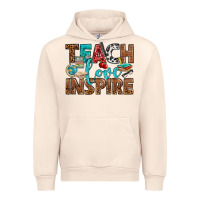 Sandshell Teach Love Inspire With Leopard Urban Hoodie - BundleAndBundleShop
