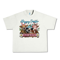 Pistachio Happy Easter Heifers Urban Heavy Tee - RanaPortraitStore