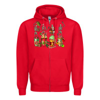 Red christmas skeleton coffee cups Zipper Hoodie - FaDigitalArtStudio