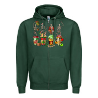 Sports Green christmas skeleton coffee cups Zipper Hoodie - FaDigitalArtStudio