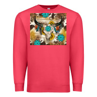 Cardinal cowhide leopard bull skull gemstone Premium Sweatshirt - NancyCooperArtShop