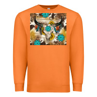 Carrot cowhide leopard bull skull gemstone Premium Sweatshirt - NancyCooperArtShop