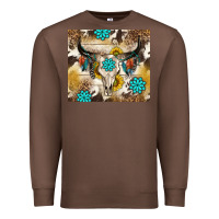 Chestnut cowhide leopard bull skull gemstone Premium Sweatshirt - NancyCooperArtShop