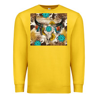 Lemon cowhide leopard bull skull gemstone Premium Sweatshirt - NancyCooperArtShop