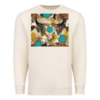 Sandshell cowhide leopard bull skull gemstone Premium Sweatshirt - NancyCooperArtShop