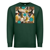 Sports Green cowhide leopard bull skull gemstone Premium Sweatshirt - NancyCooperArtShop
