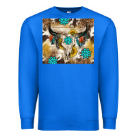 True Royal cowhide leopard bull skull gemstone Premium Sweatshirt - NancyCooperArtShop
