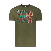 Vintage Olive wanted and wild long live cowgirls Vintage Tee - texasbilliewilder