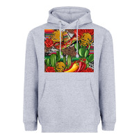 Heather Grey mexican cacti Heavyweight Hoodie - Artiststas