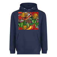 Navy mexican cacti Heavyweight Hoodie - Artiststas