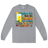 Heather Grey when life gives you lemons make someting sweet Long Sleeve Tee - Zillion Design Studio