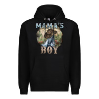Black mamas boy western cowboy boots cactus Premium Hoodie - NancyCooperArtShop