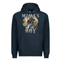 Navy mamas boy western cowboy boots cactus Premium Hoodie - NancyCooperArtShop