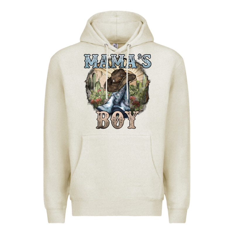 Mamas Boy Western Cowboy Boots Cactus Premium Hoodie by NancyCooperArtShop | Teevron