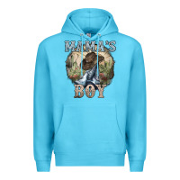Ocean Blue mamas boy western cowboy boots cactus Premium Hoodie - NancyCooperArtShop