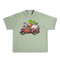 Oil Green happy easter pink truck with bunny Urban Heavy Tee - RanaPortraitStore