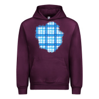 Mauve Wine Winter Tartan Patch Urban Hoodie - BundleAndBundleShop