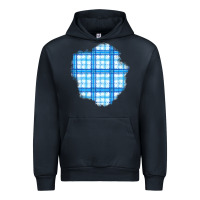 Navy Winter Tartan Patch Urban Hoodie - BundleAndBundleShop