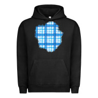 Pigment Black Winter Tartan Patch Urban Hoodie - BundleAndBundleShop