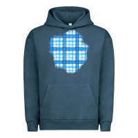 Pigment Midnight Navy Winter Tartan Patch Urban Hoodie - BundleAndBundleShop
